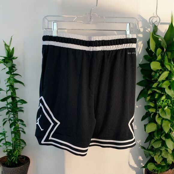 Jordan Diamond Basketball Shorts Black White Athletic Performance Sportswear - Picture 4 of 7